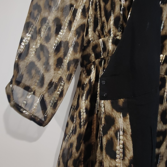 Ba&sh new gold Leopard silk maxi dress size 2 - Picture 6 of 7